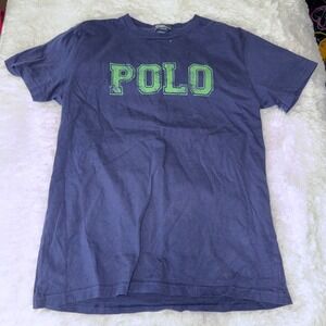 Polo Ralph Lauren Kids Blue T‎ Shirt Green Logo Large (16/18) Top